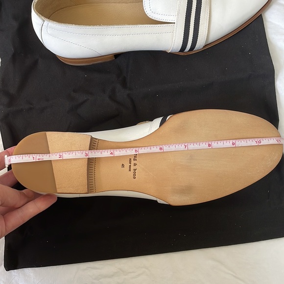 Rag&Bone Amber Striped-Web Leather Loafer Color-White/Black Size-11/41 NWT - Picture 10 of 16